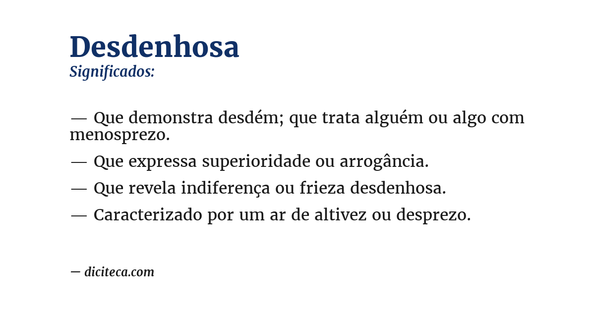 Significado de desdenhosa