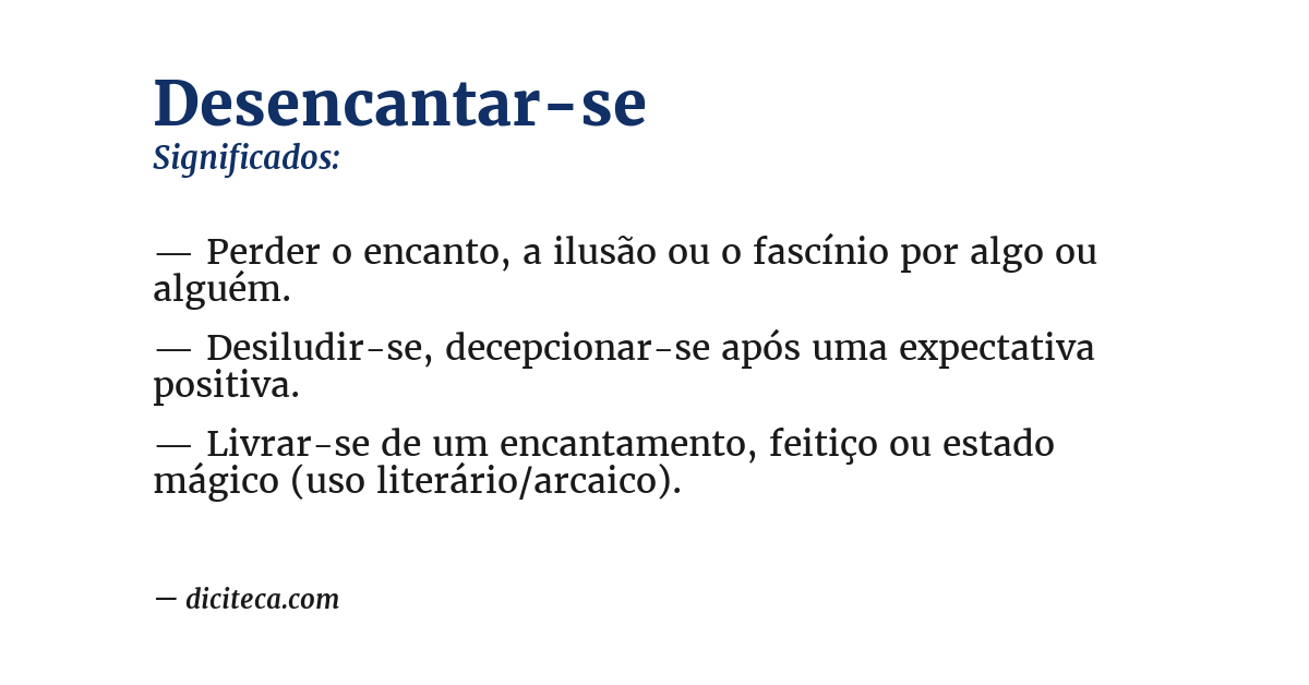 Significado de desencantar-se