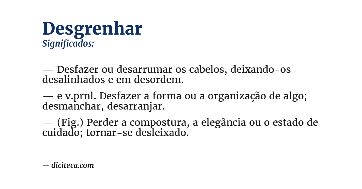 Significado de desgrenhar