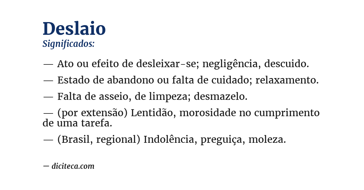 Significado de deslaio