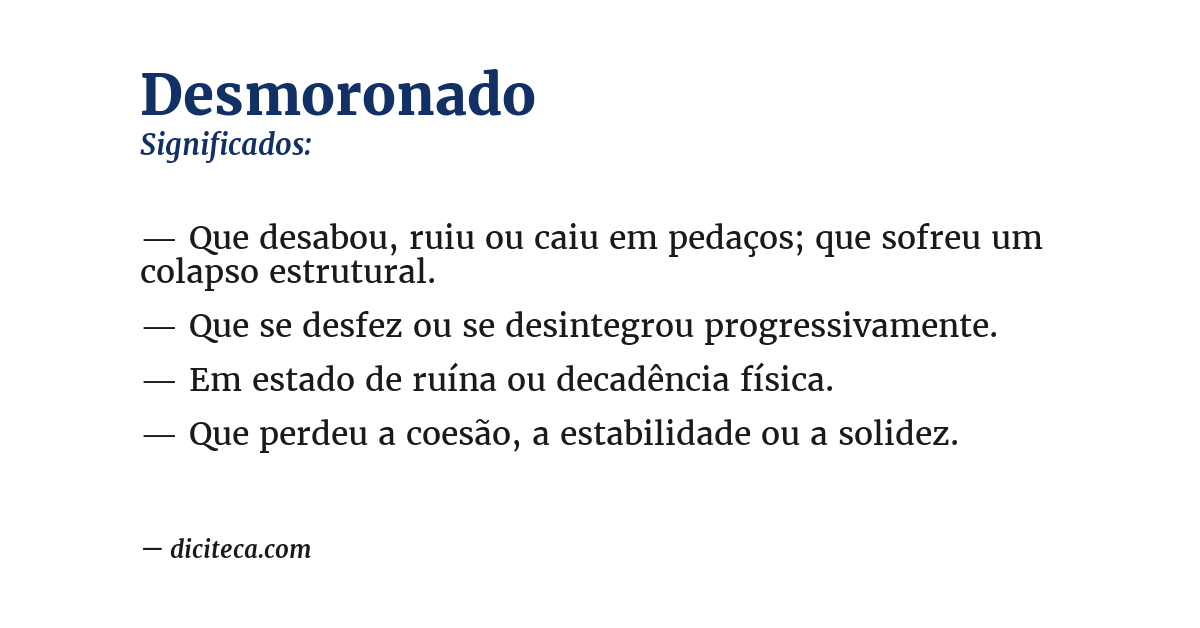 Significado de desmoronado