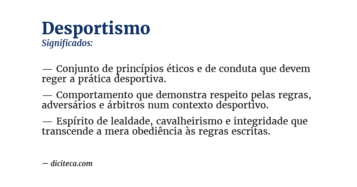 Significado de desportismo