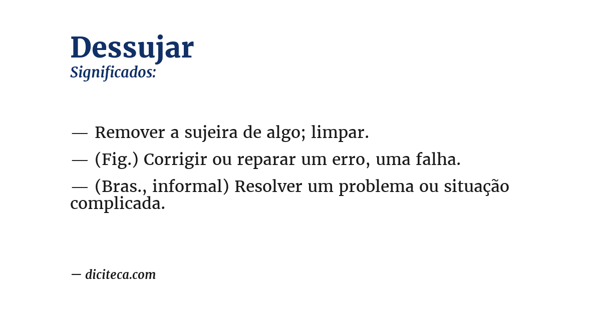 Significado de dessujar