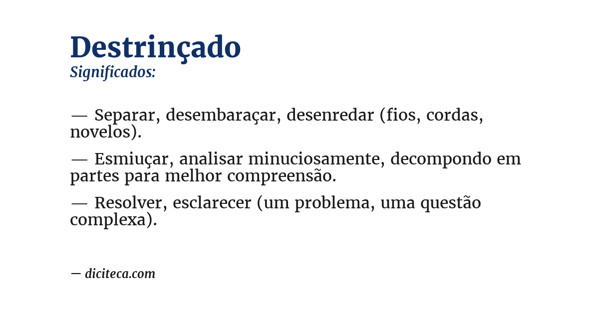 Significado de destrinçado
