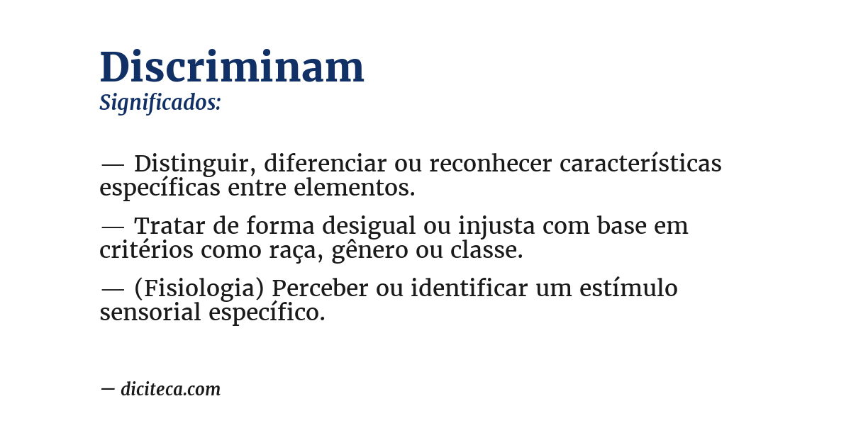 Significado de discriminam