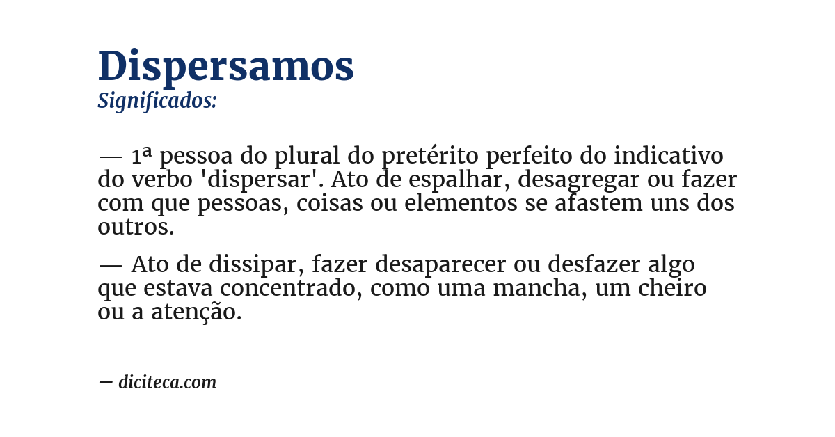 Significado de dispersamos