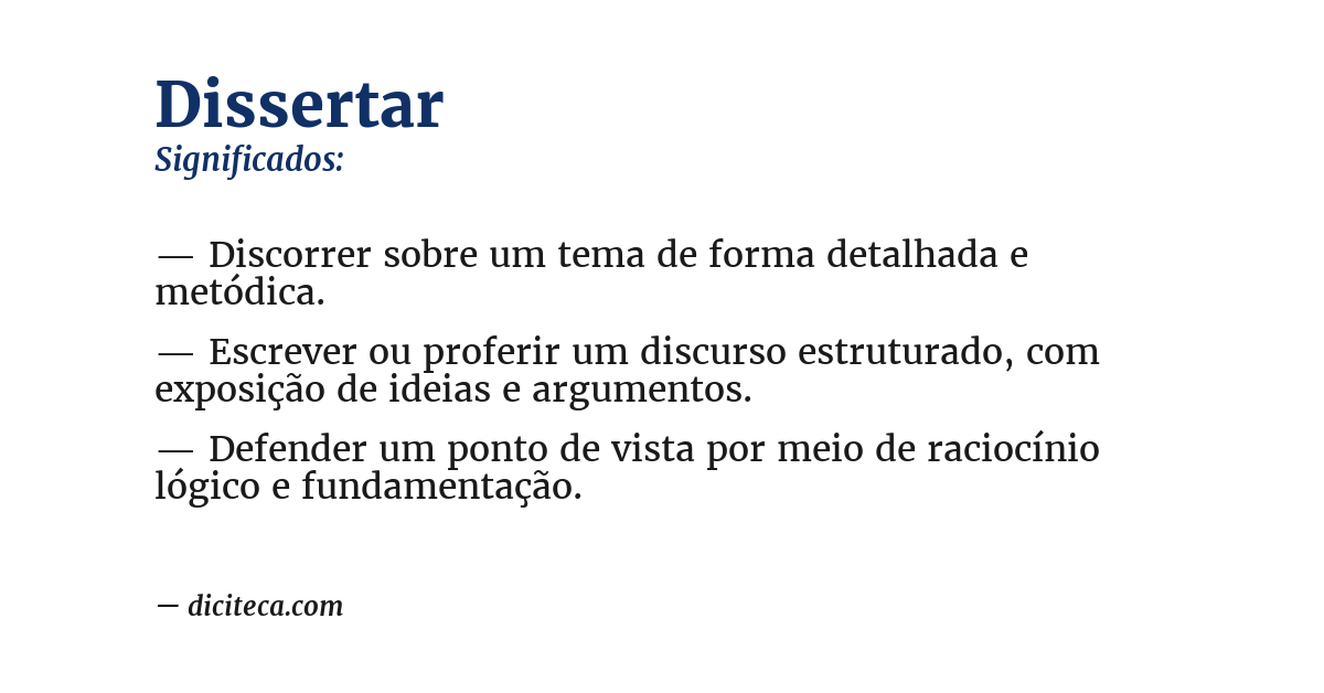 Significado de dissertar