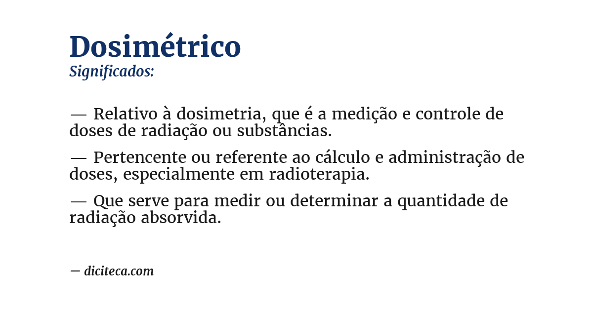 Significado de dosimétrico
