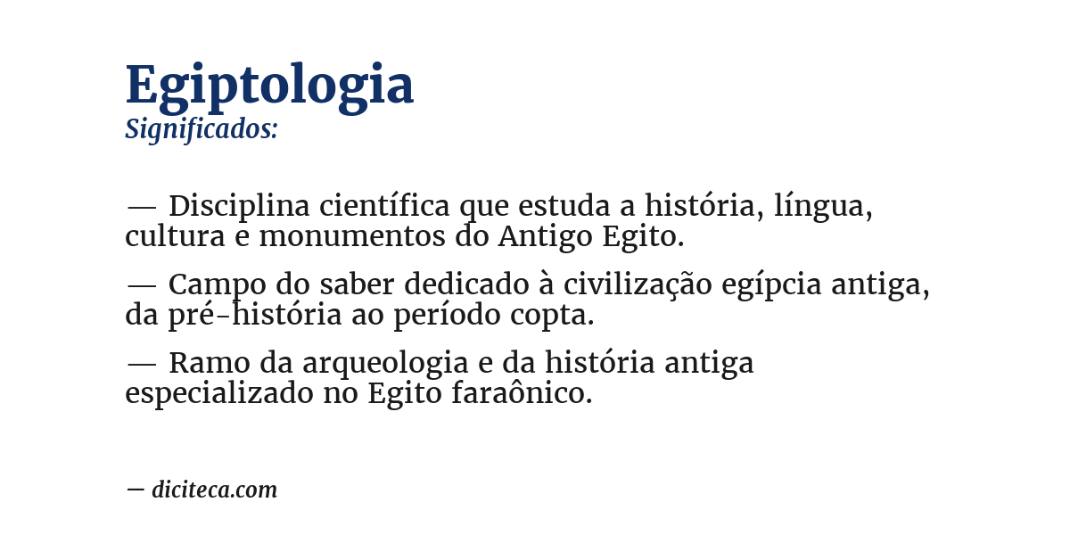 Significado de egiptologia