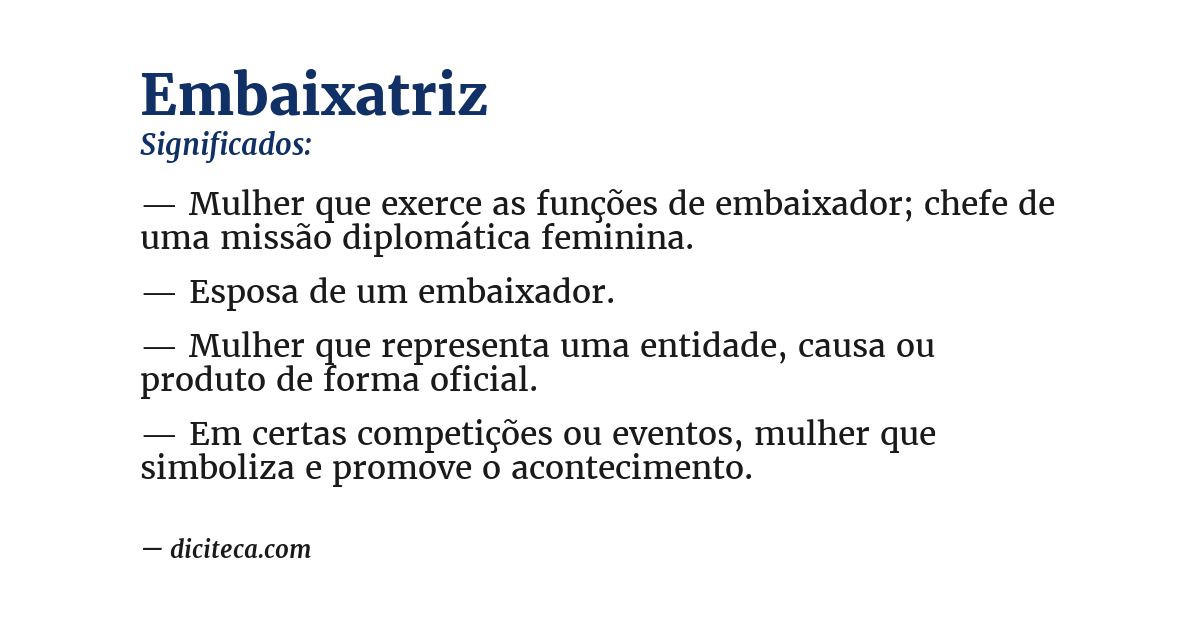 Significado de embaixatriz