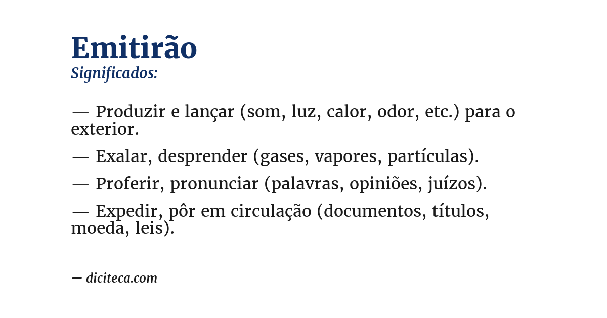 Significado de emitirão