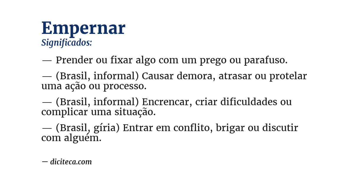 Significado de empernar