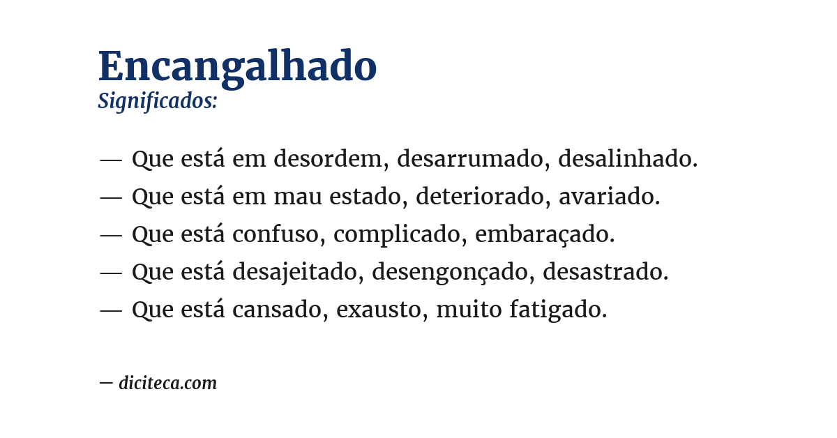Significado de encangalhado