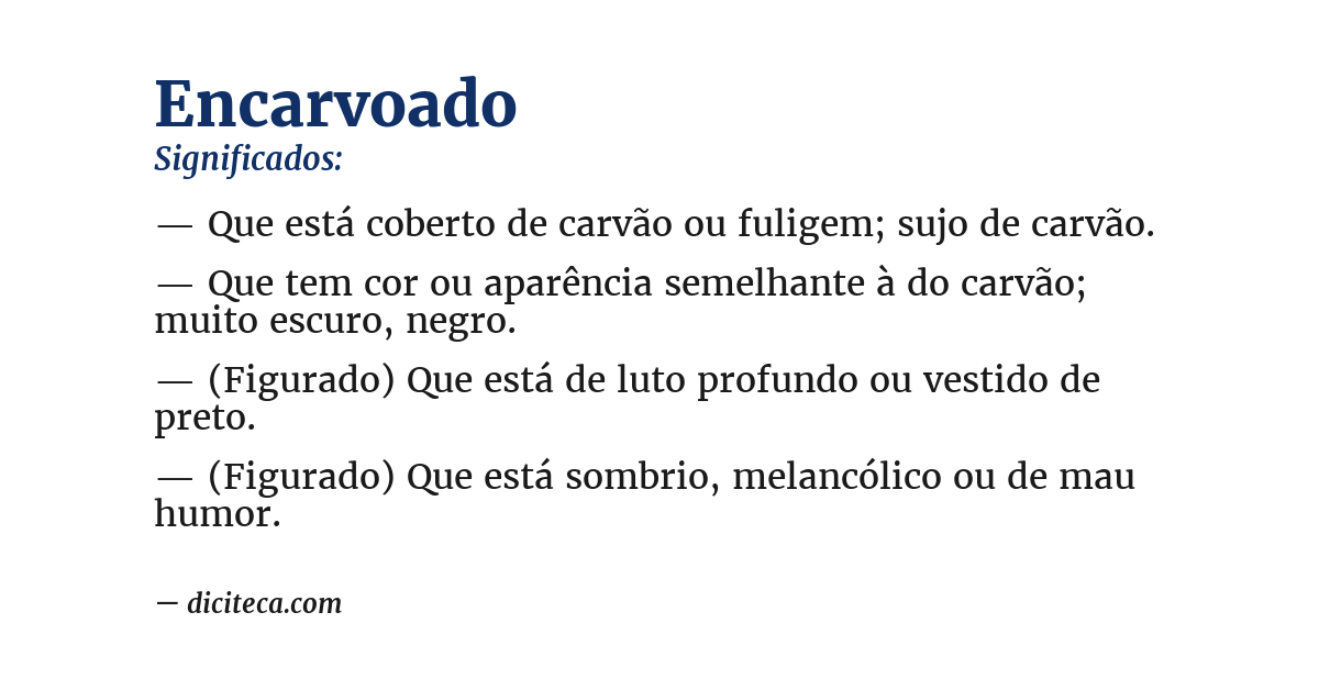 Significado de encarvoado