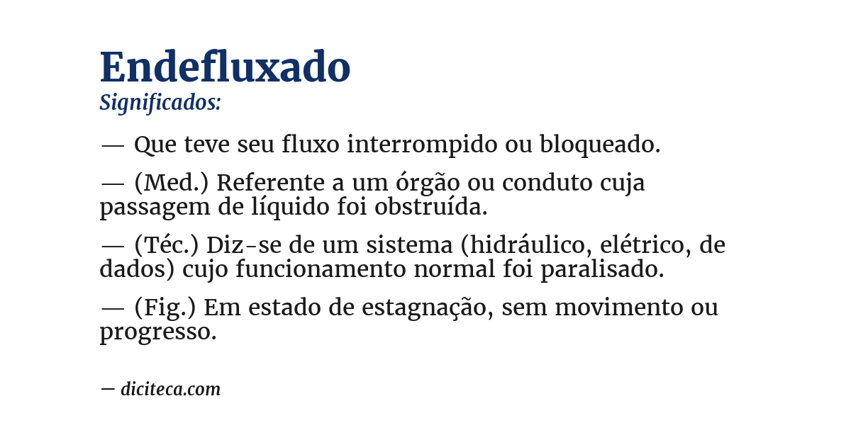 Significado de endefluxado
