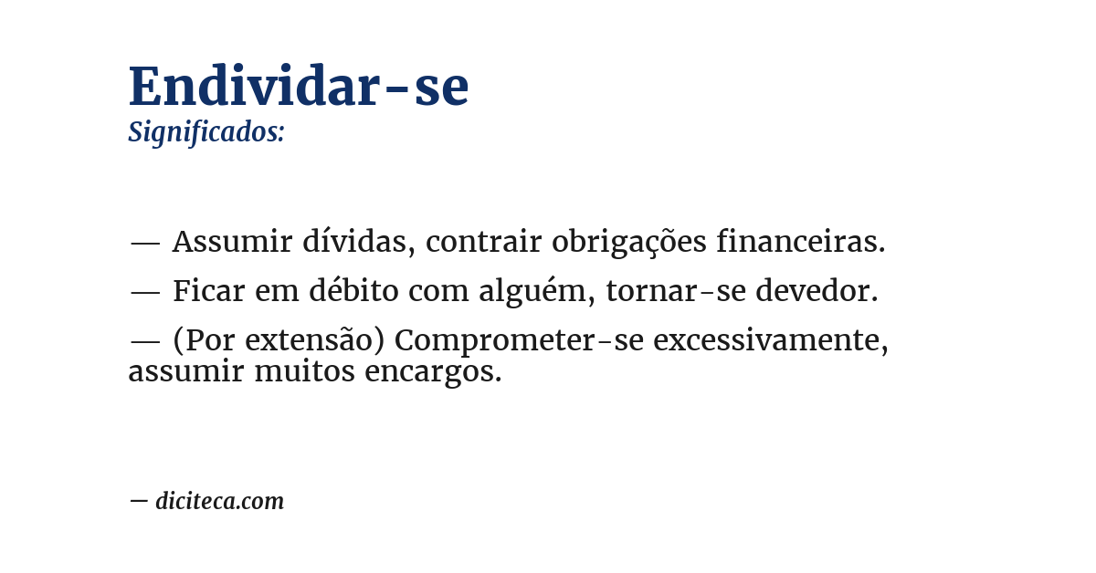 Significado de endividar-se