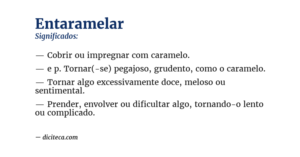 Significado de entaramelar