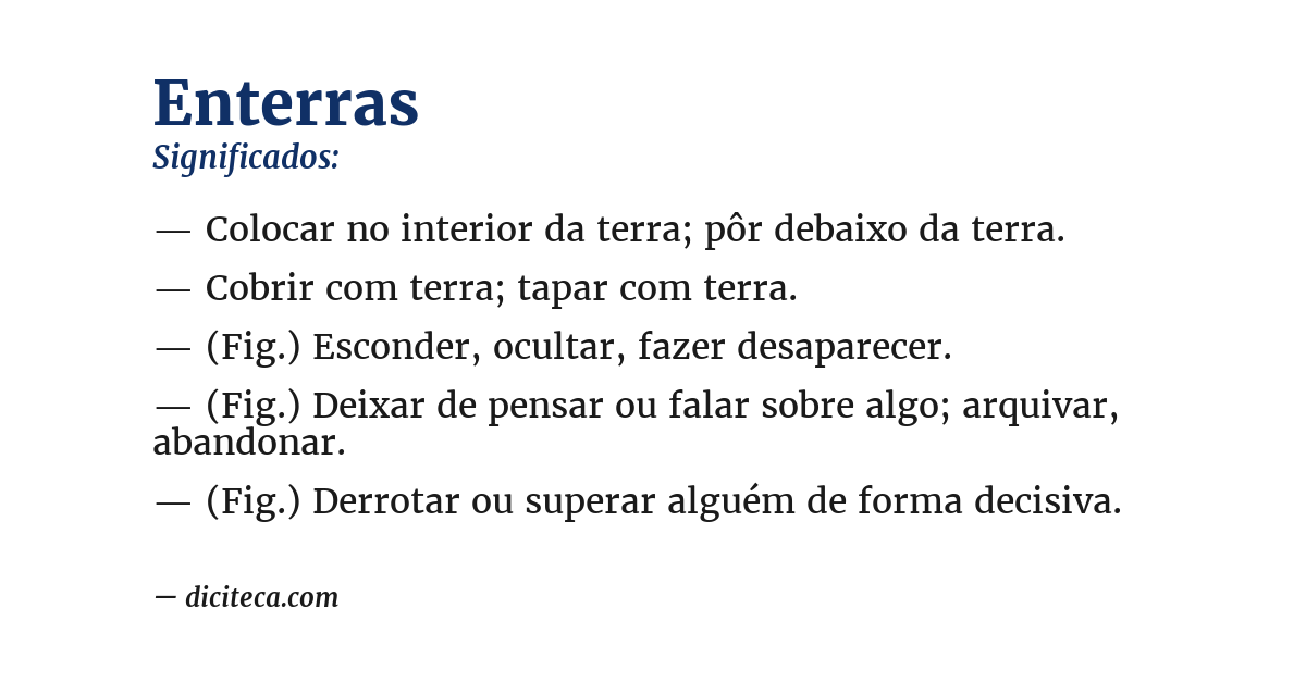 Significado de enterras