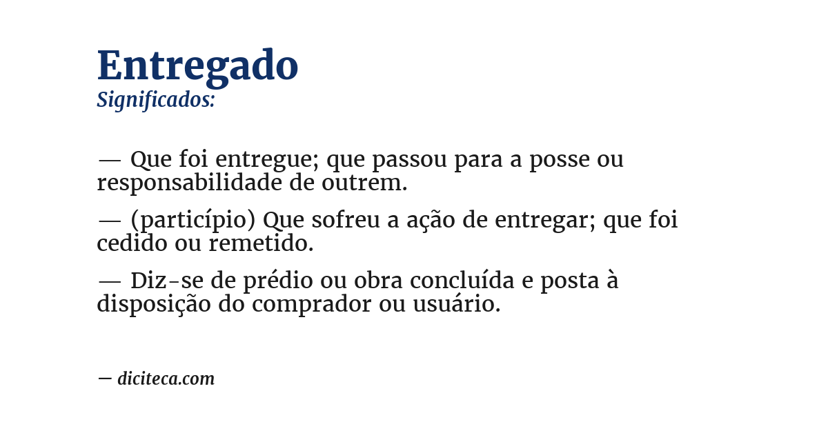 Significado de entregado