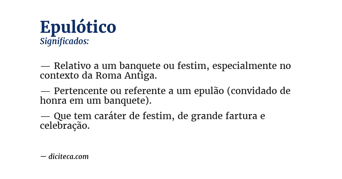 Significado de epulótico