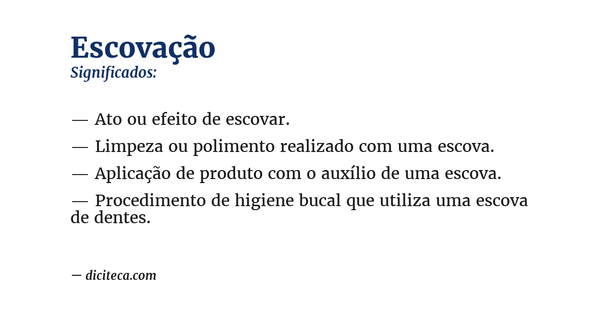 Significado de escovação