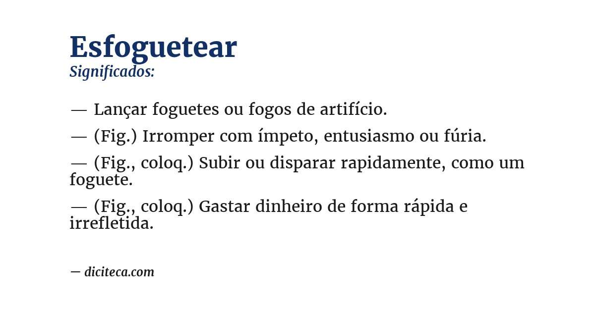 Significado de esfoguetear