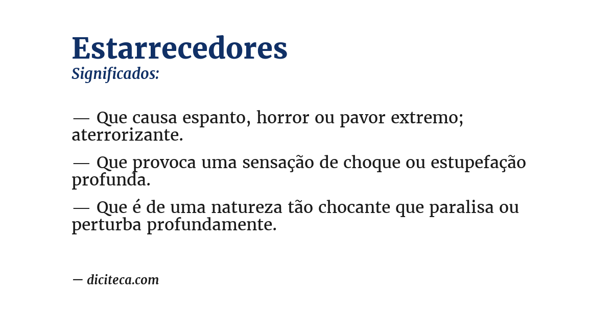 Significado de estarrecedores