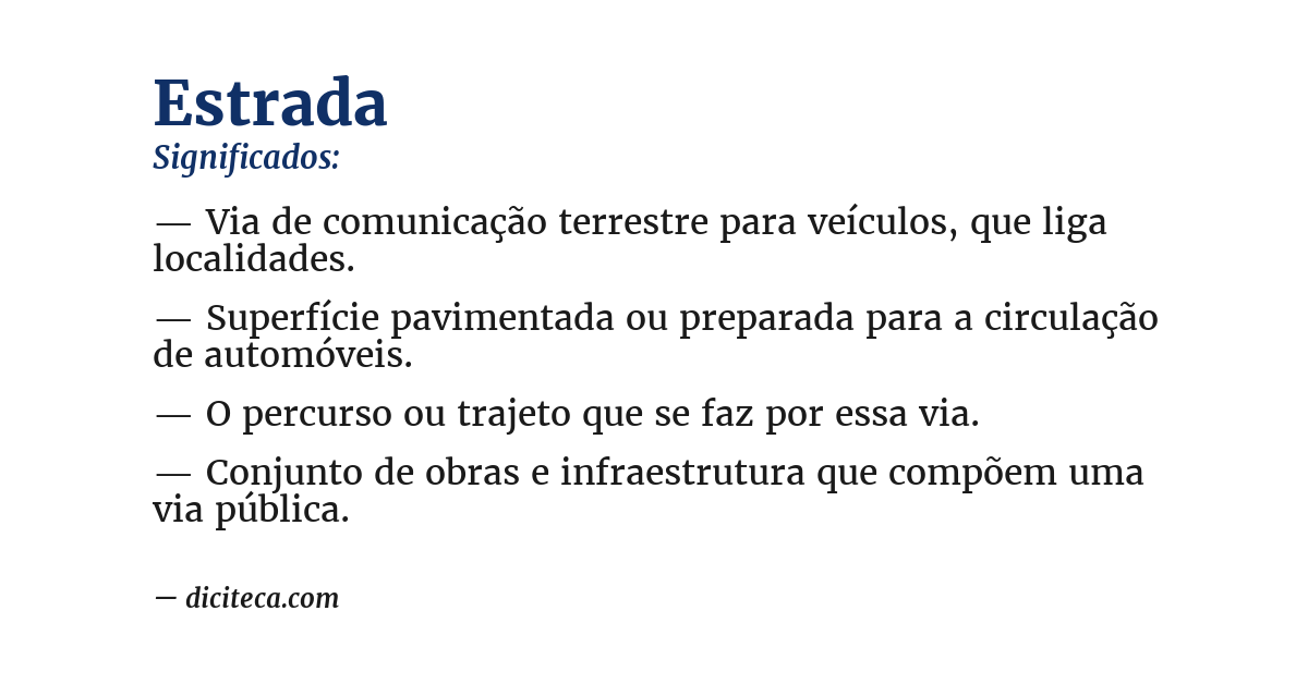 Significado de estrada
