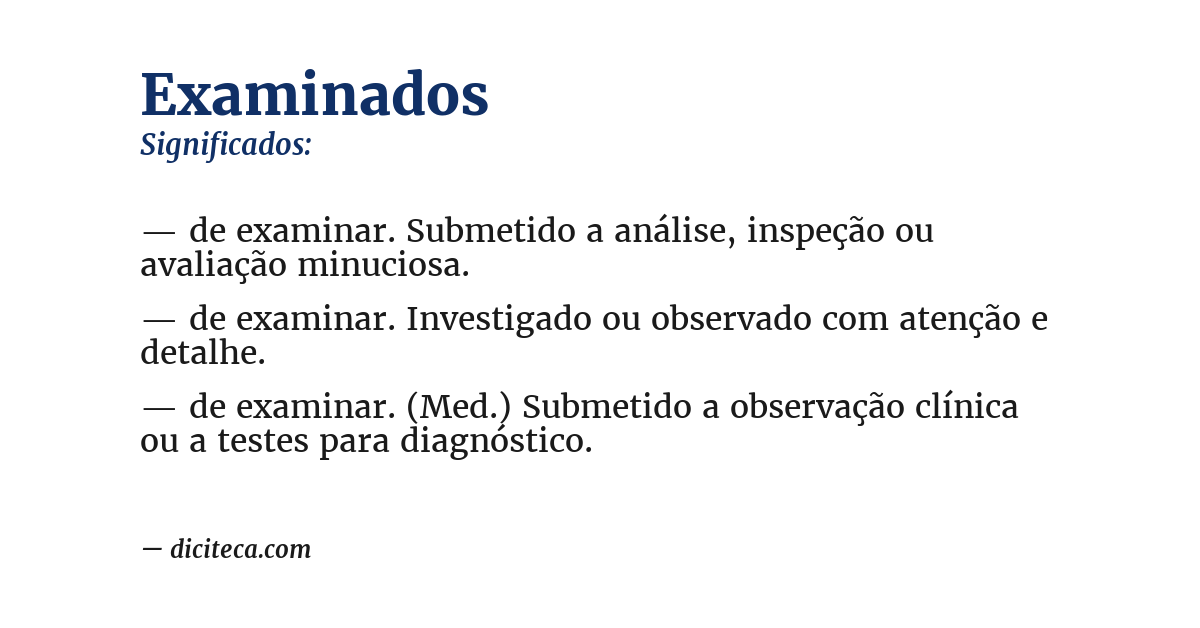 Significado de examinados