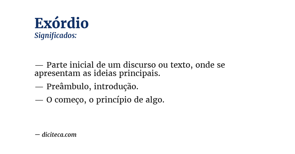Significado de exórdio