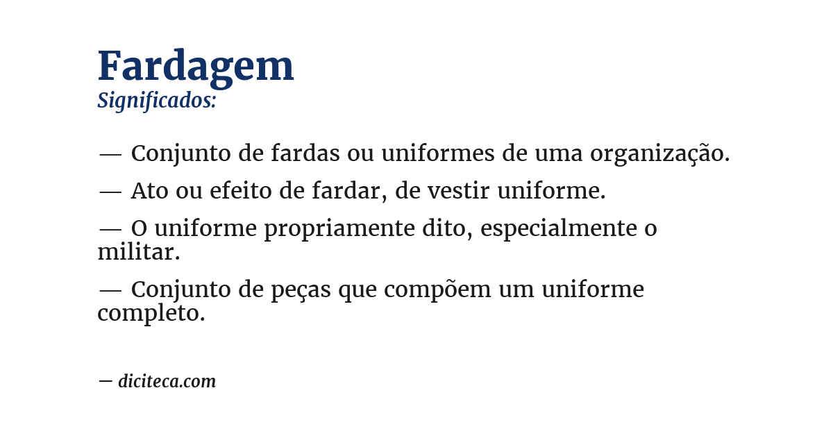Significado de fardagem