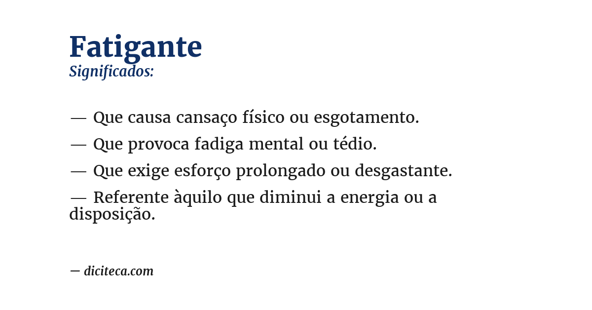 Significado de fatigante