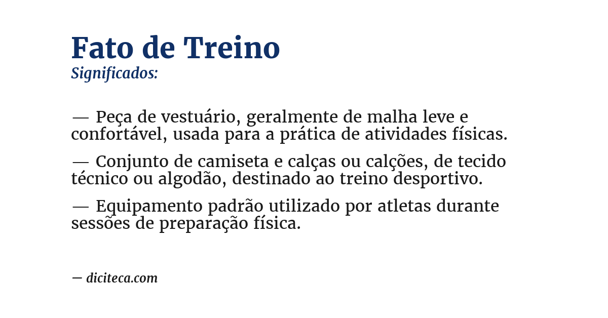 Significado de fato de treino