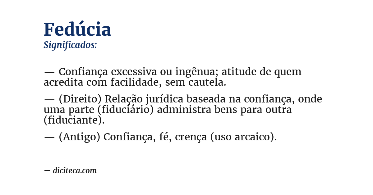 Significado de fedúcia