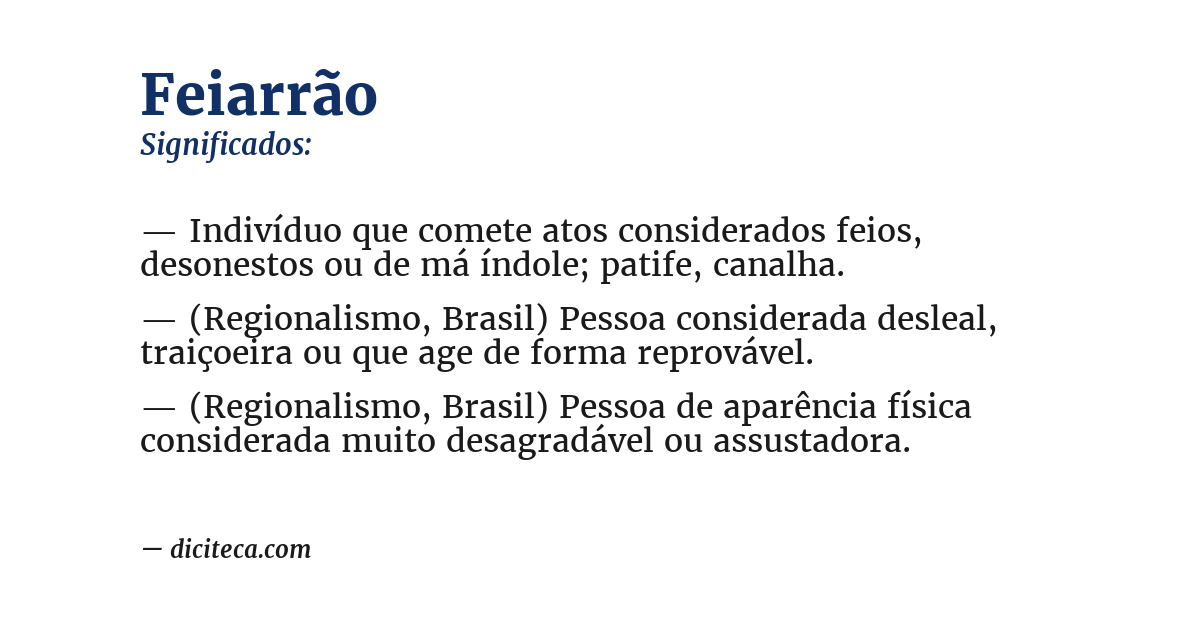 Significado de feiarrão