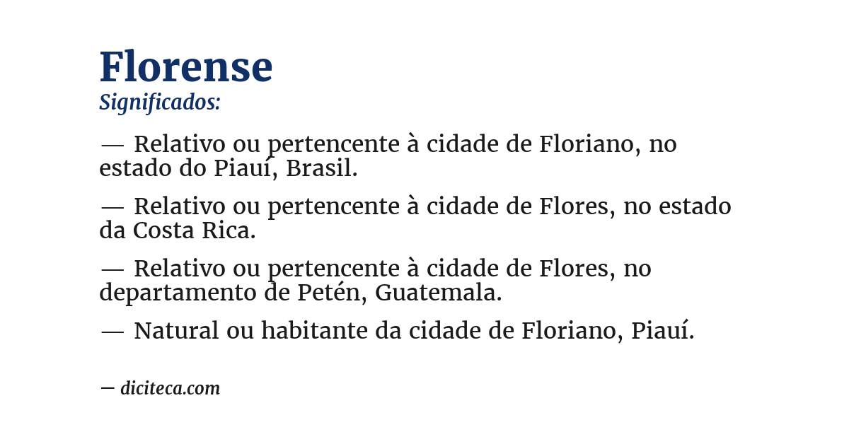 Significado de florense