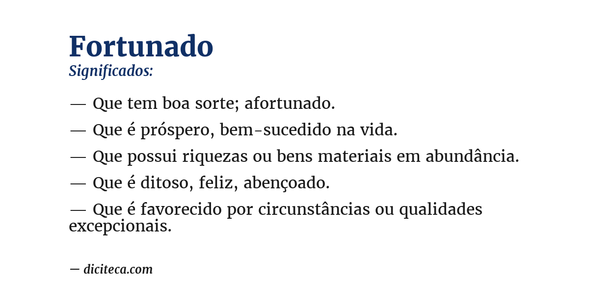 Significado de fortunado