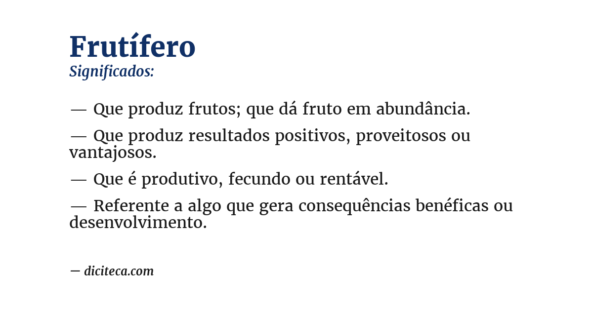 Significado de frutífero