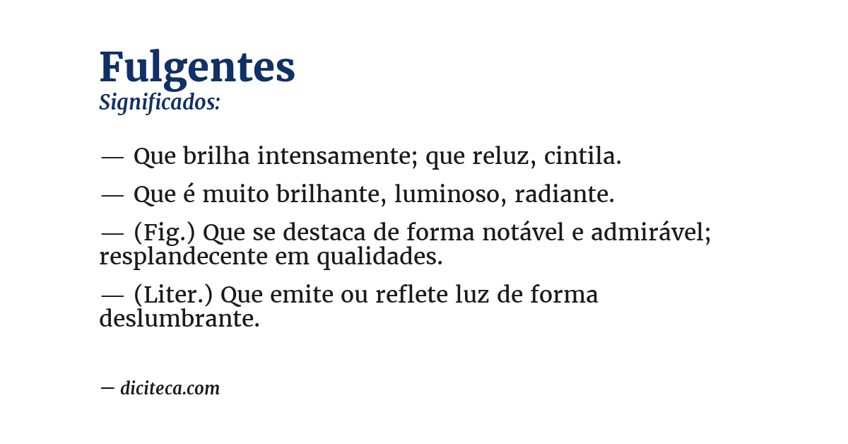 Significado de fulgentes