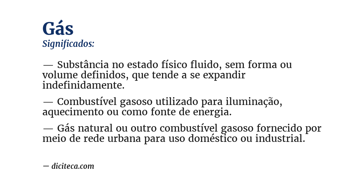 Significado de gás