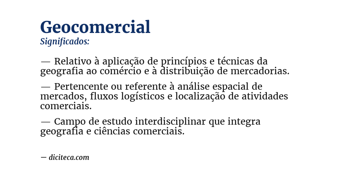 Significado de geocomercial