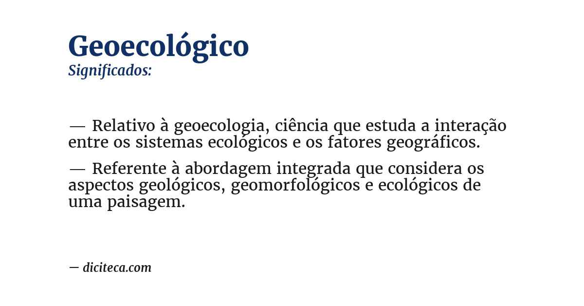 Significado de geoecológico