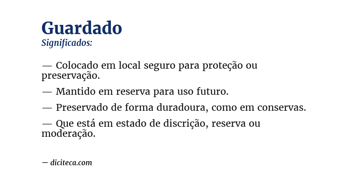 Significado de guardado