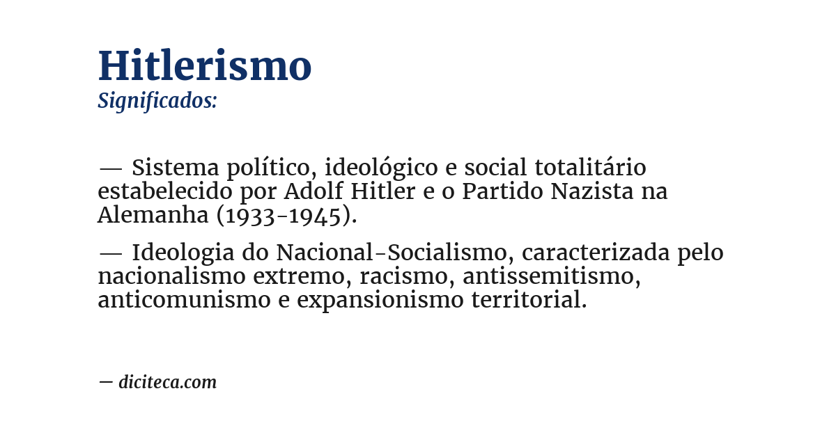 Significado de hitlerismo