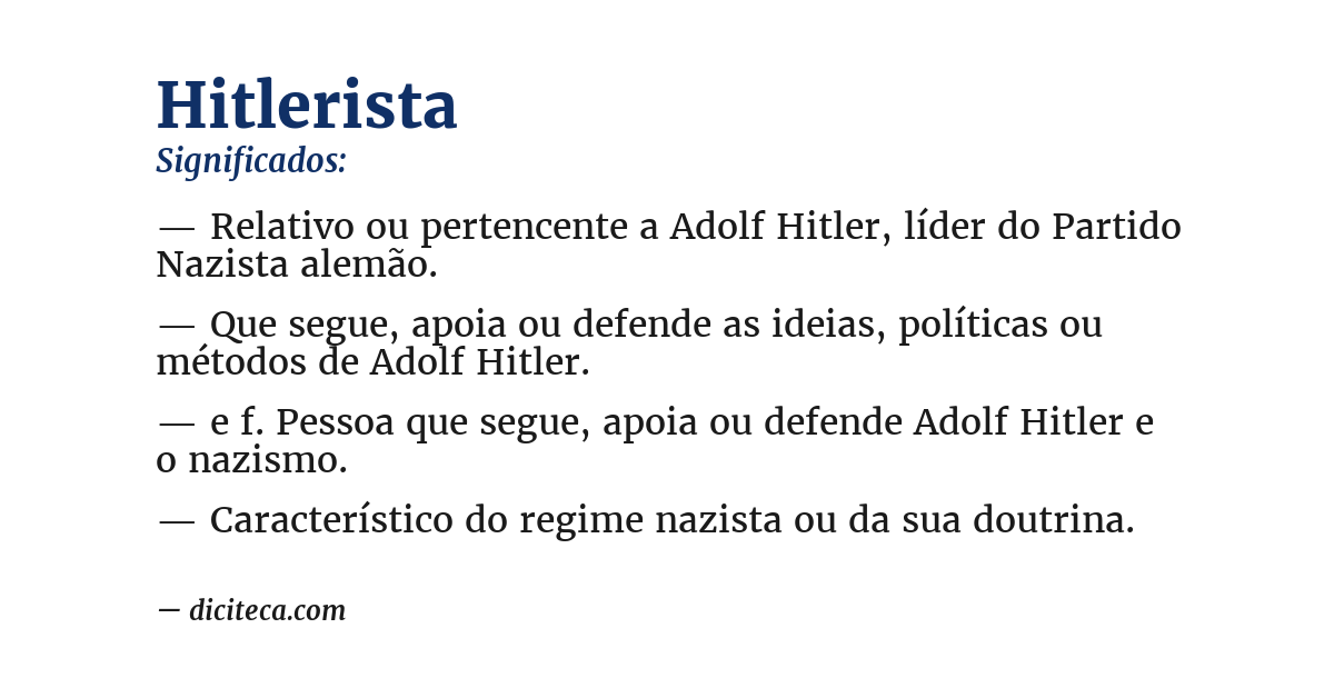 Significado de hitlerista