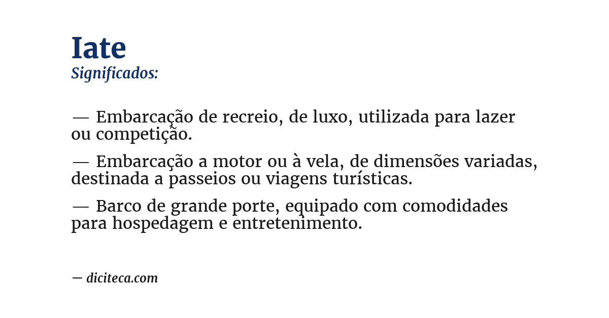 Significado de iate