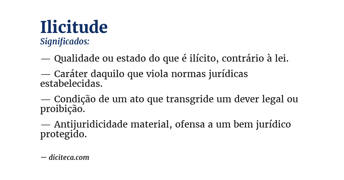 Significado de ilicitude