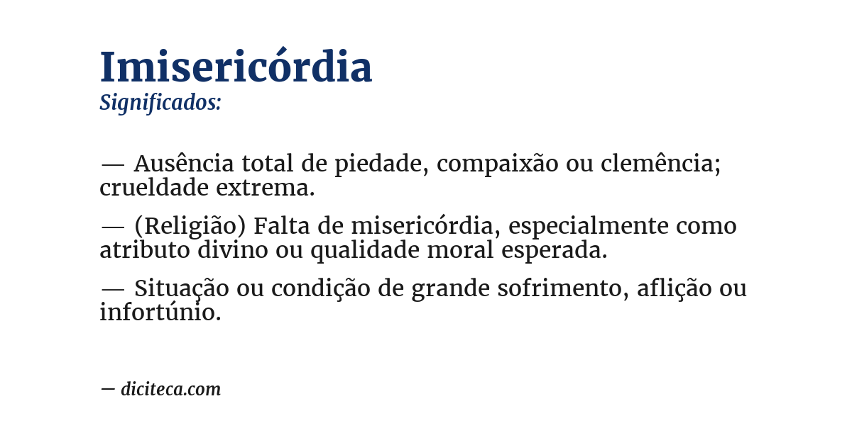 Significado de imisericórdia