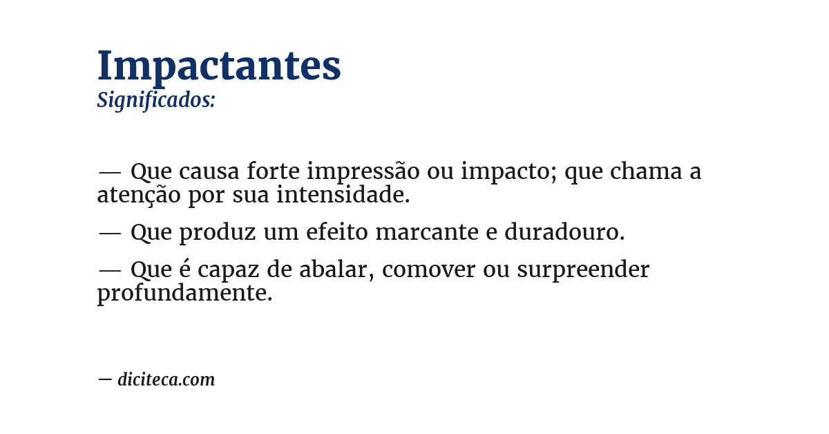 Significado de impactantes
