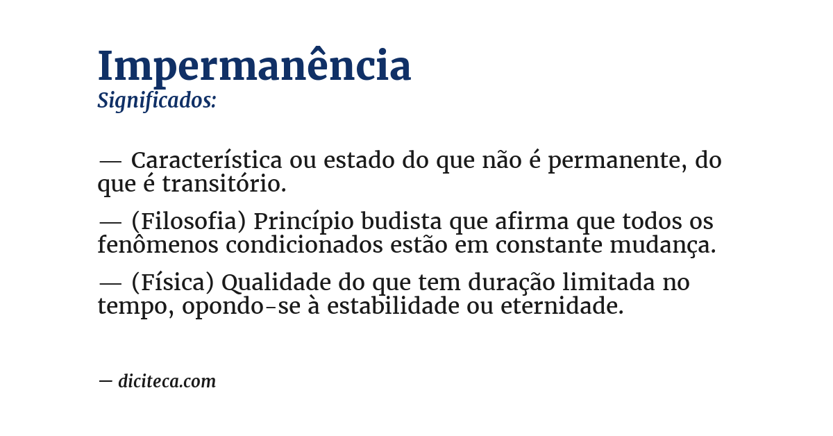 Significado de impermanência